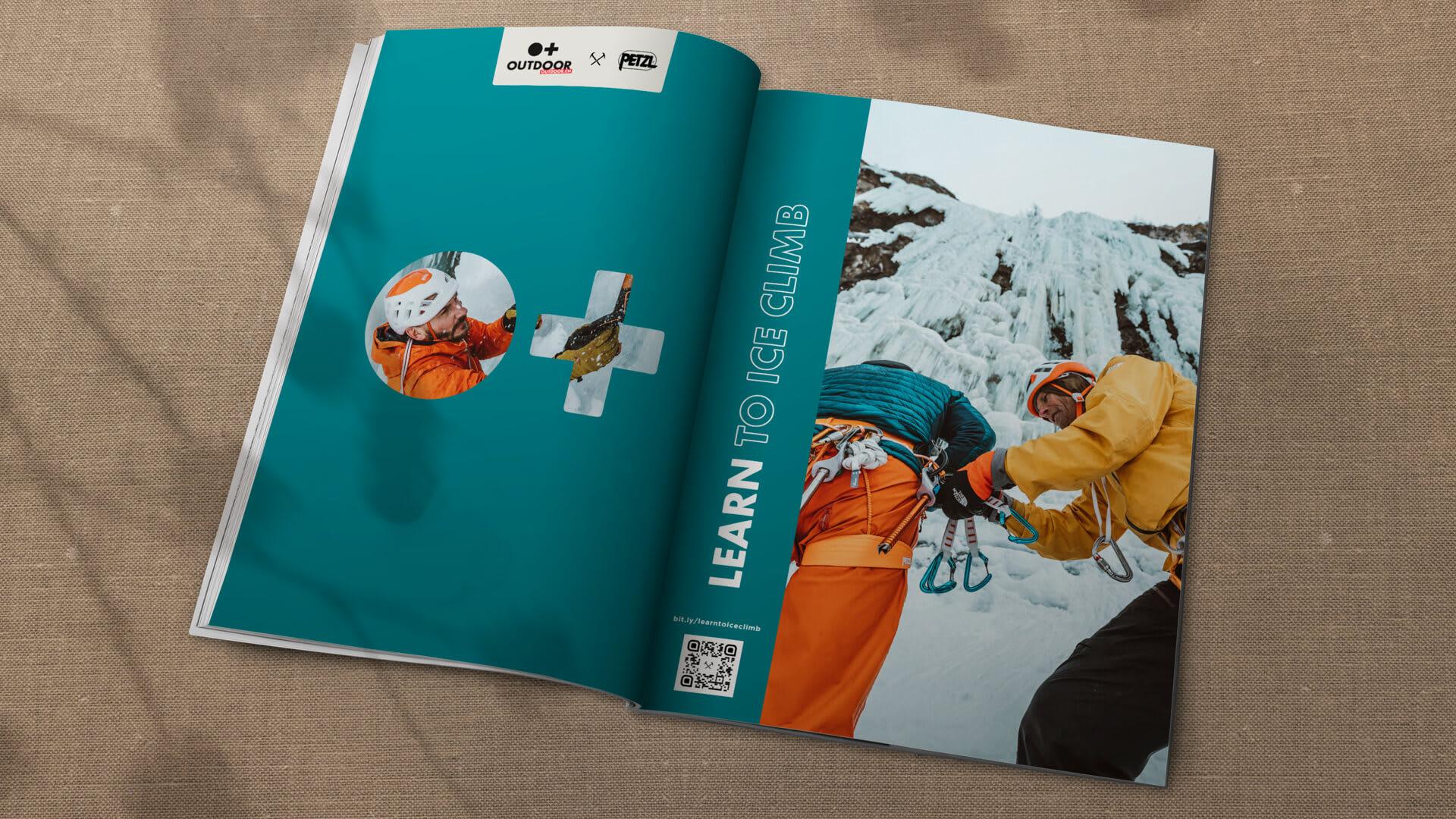 ice climbing magazine mockup